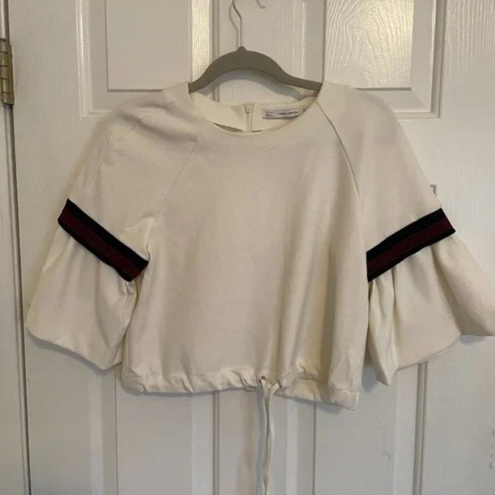 Off White Cropped Zara Blouse